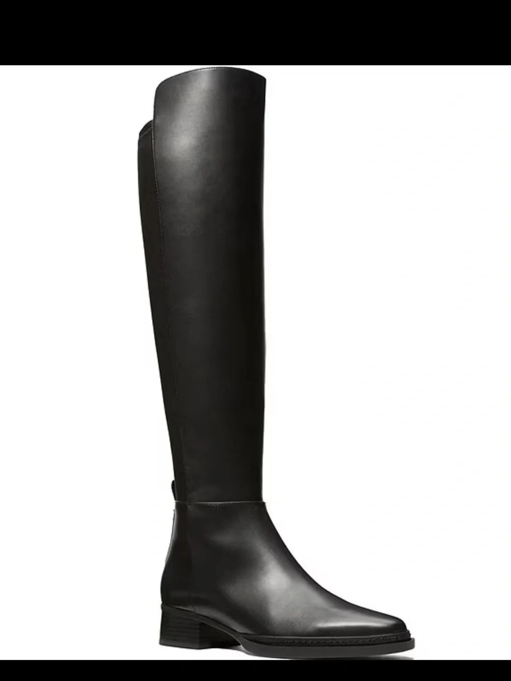 Michael Kors Lex Stretch Leather Knee High Boots Black Size 6M NWT